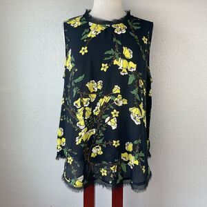 Who What Wear Floral Sleeveless Tunic Top Size XXL EUC